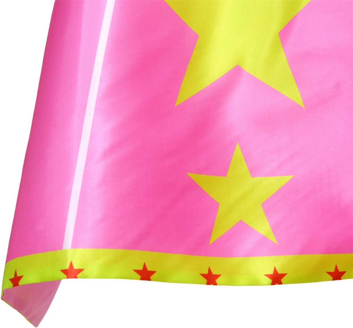Verkleedset Superheldin Cape Masker Armbanden Roze met Gele Sterren