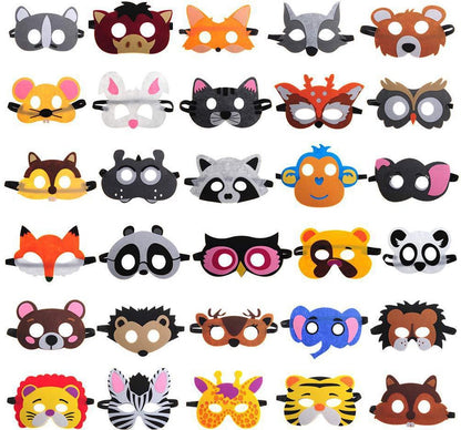 30 Stuks Dieren Jungle Maskers voor Kinderen