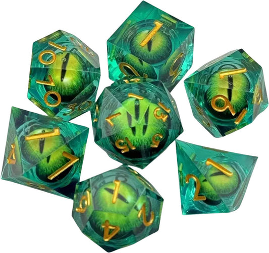 Dungeons and Dragons Dobbelsteen set Groen met Oog in de Stenen