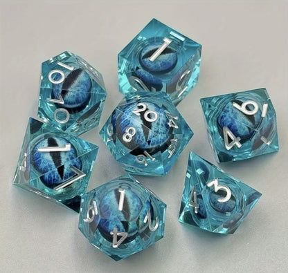 Dungeons and Dragons Dobbelsteen set Blauw met Oog in de Stenen
