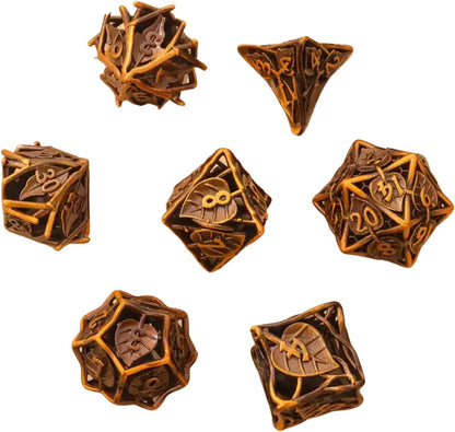 Dungeons and Dragons Dobbelsteen set Metaal met Bladeren