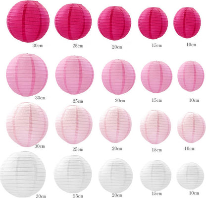20 Stuks Lampionnen Feest Versiering Set Roze