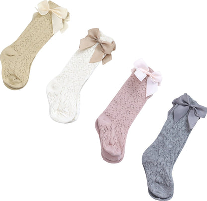 Set van 4 Paar Baby sokken met Strik