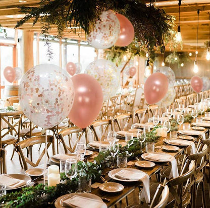 40 stuks Helium Ballonnen met Lint Rose Goud