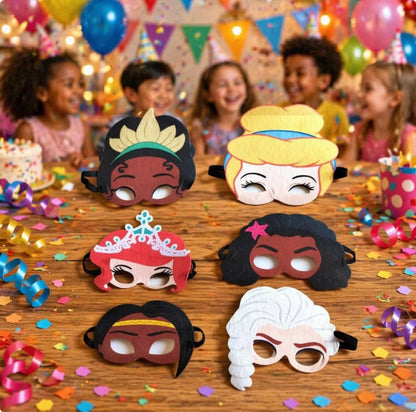 12 Stuks Vilt Prinsessen Maskers voor Kinderen