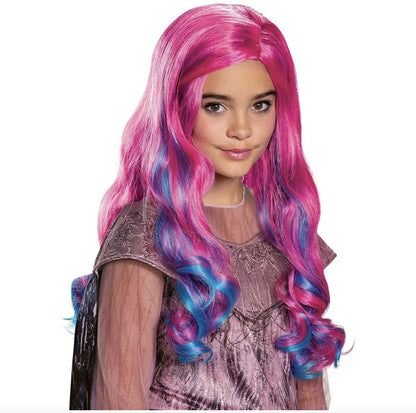 Fel Roze en Blauwe Pruik Lang Haar