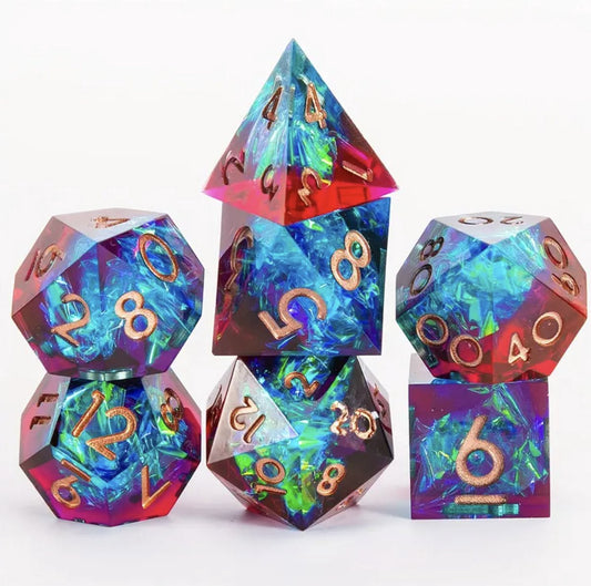 Dungeons and Dragons Dobbelsteen set Rood en Blauw