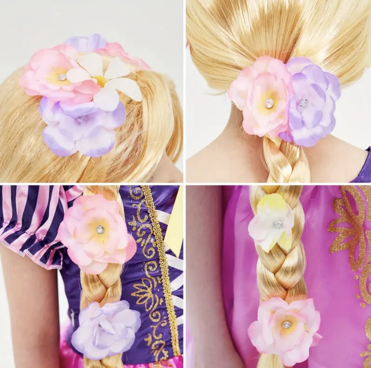Rapunzel Prinsessen Pruik Blond met lange Vlecht
