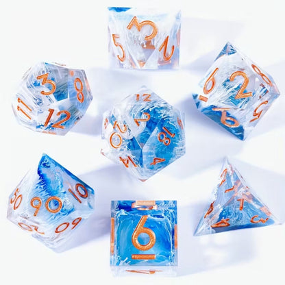 7 delige Resin Dice Set “Ocean’s Whisper”
