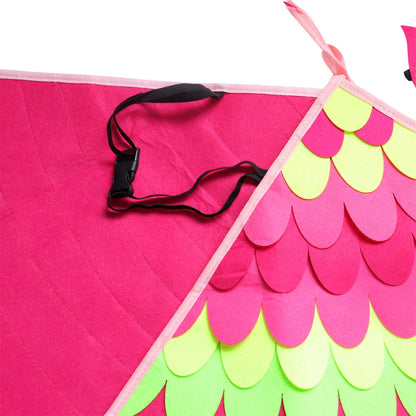 Vogel Verkleedcape en Masker Fluo Roze en Geel