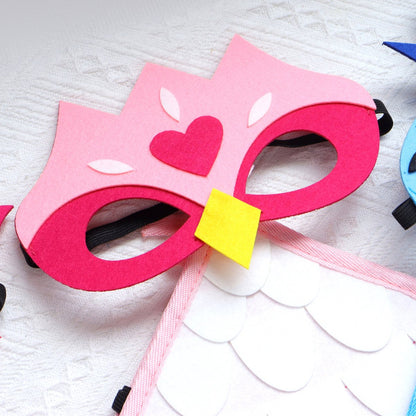 Vogel Verkleedcape en Masker Roze