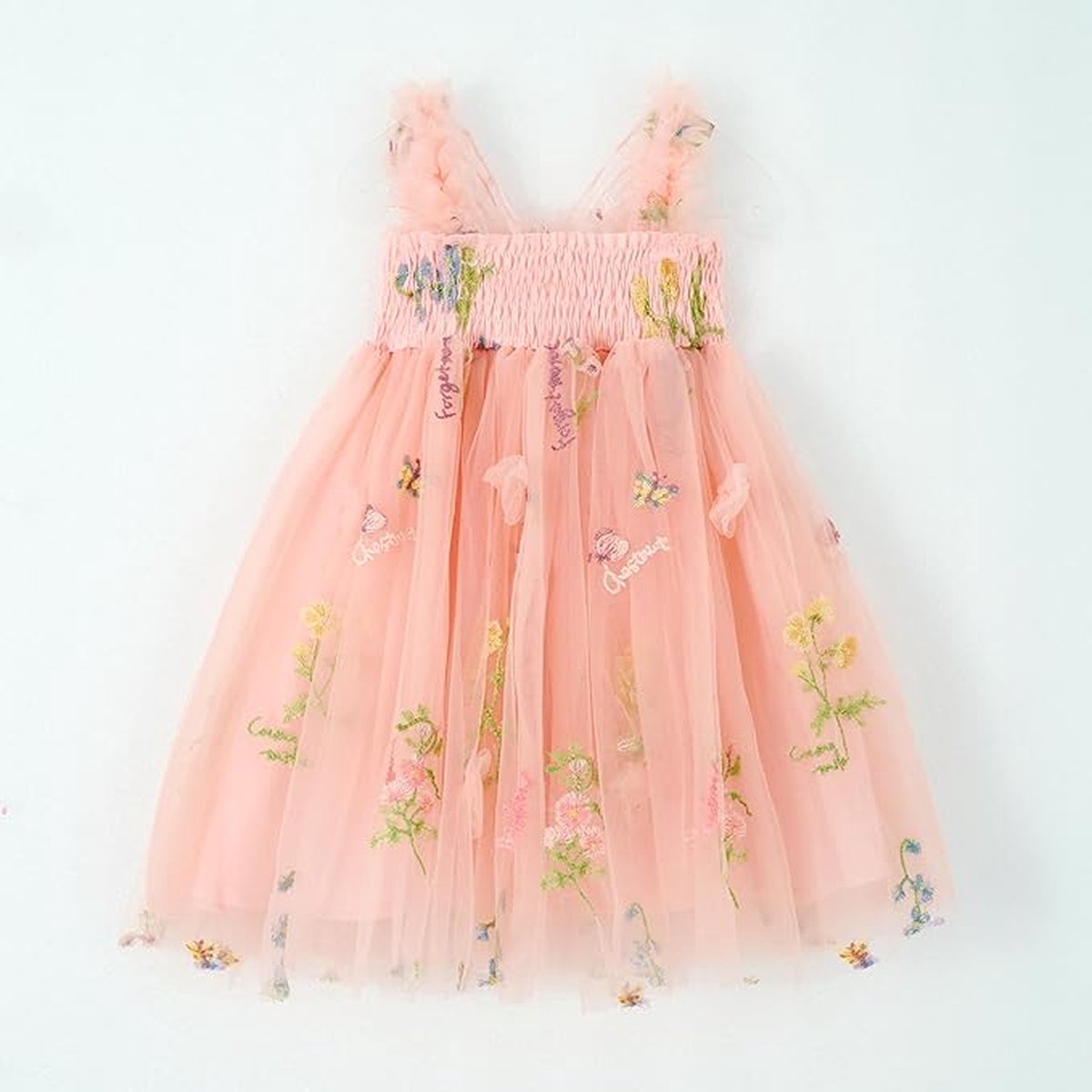 Baby Meisjes Prinsessenjurk met Vlinders en Bloemen Zacht Roze
