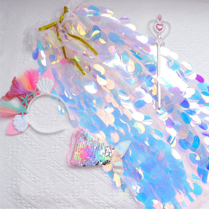 Luxe Mermaid Glitter Cape met Accessoires