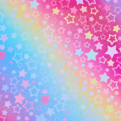 Turnpakje Meisjes Metallic zonder Mouwen met Broekje en Scrunchie Regenboog Sterren