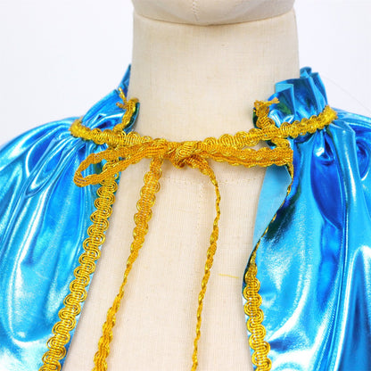 Superhelden Outfit Kind Tutu Rok + Metallic Cape + Masker Blauw