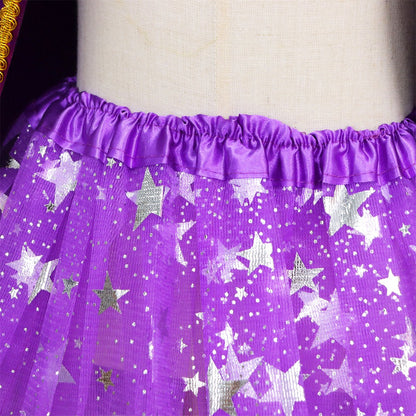 Superhelden Outfit Kind Tutu Rok + Metallic Cape + Masker Paars