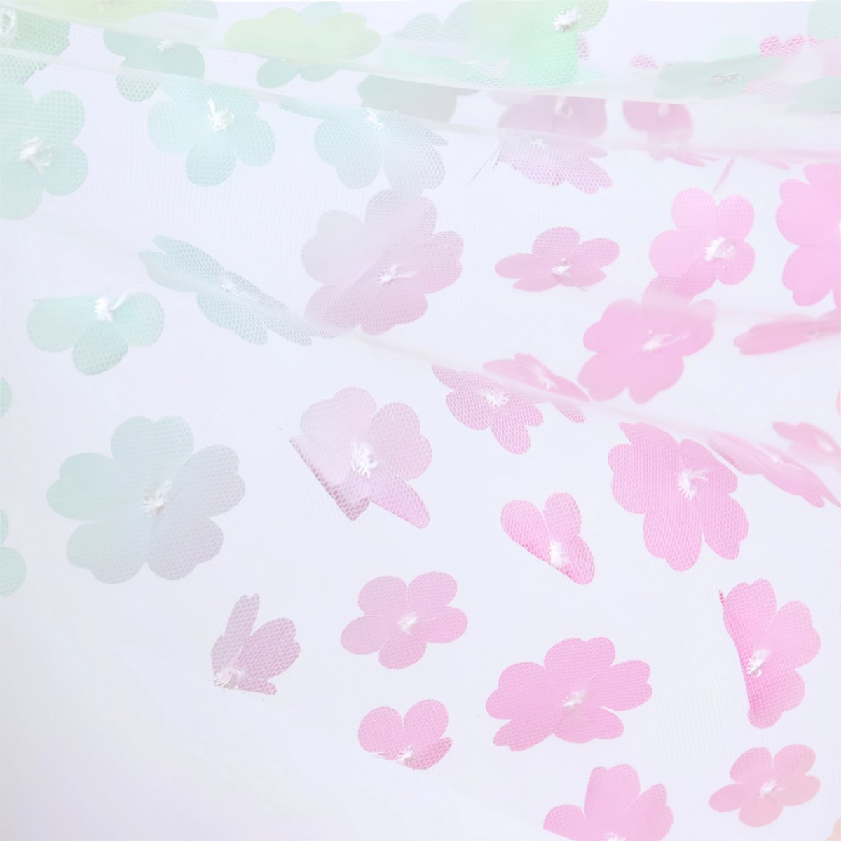 Luxe Verkleedcape Transparant met Regenboog kleuren en Bloemen