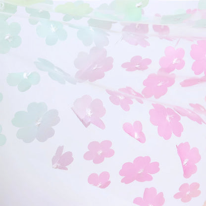 Luxe Verkleedcape Transparant met Regenboog kleuren en Bloemen