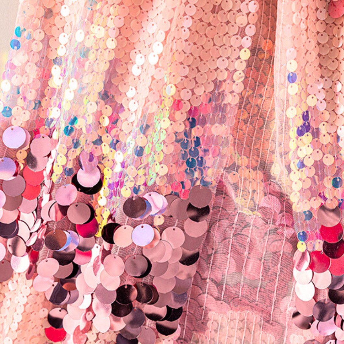 Luxe Verkleedcape Roze met Glitters en Pailletten Roze