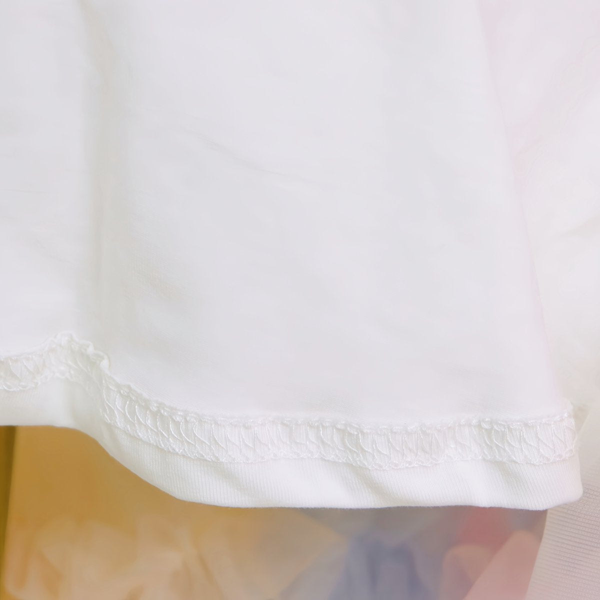 Wit met Pastel Roze, Oranje en Blauw Verkleedrok met Tule
