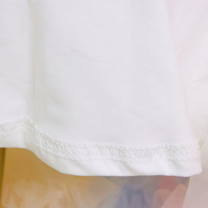 Wit met Pastel Roze, Oranje en Blauw Verkleedrok met Tule