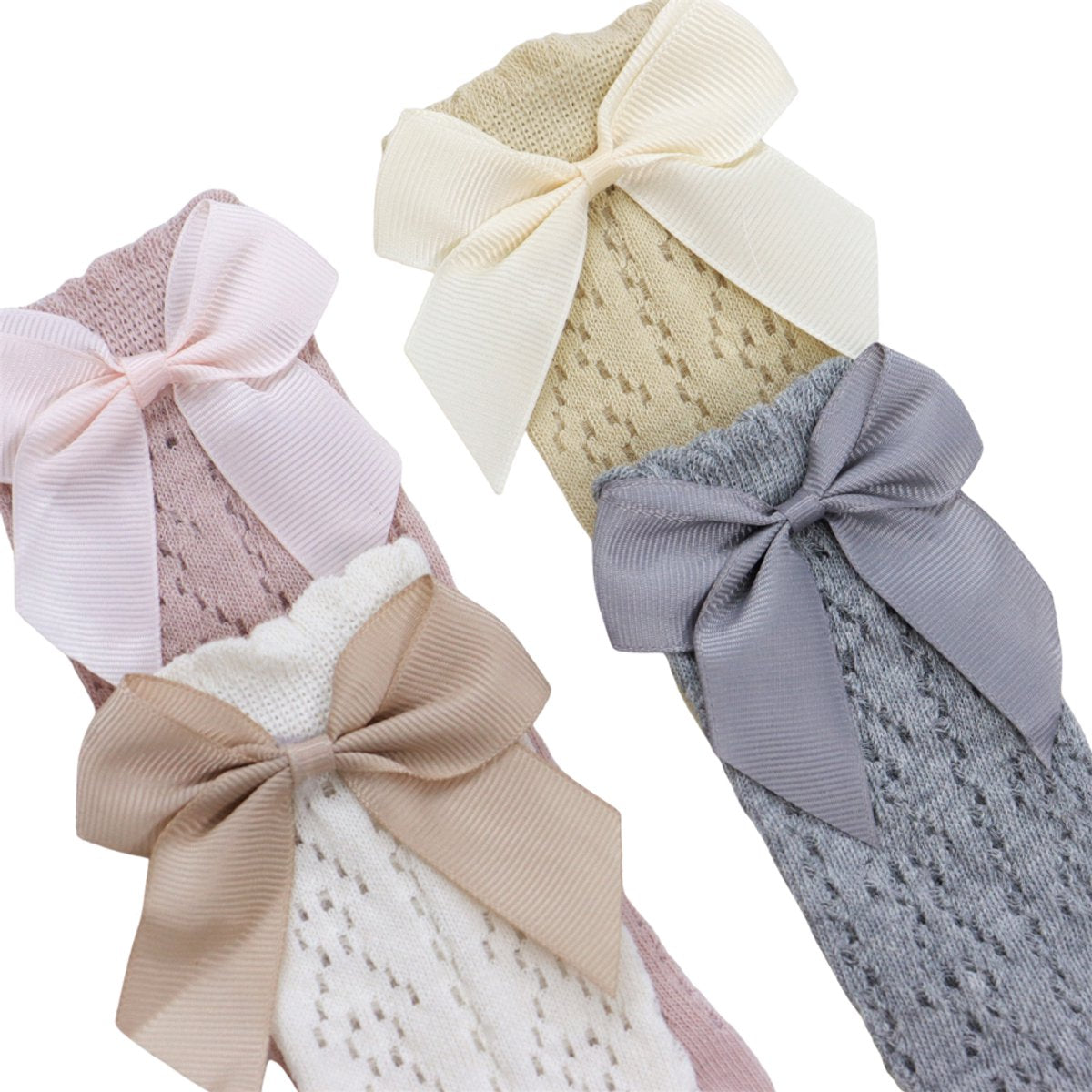 Set van 4 Paar Baby sokken met Strik