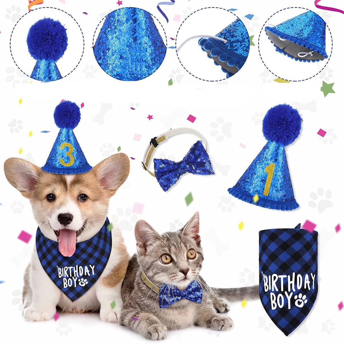Verjaardagsset Hond Blauw Reu