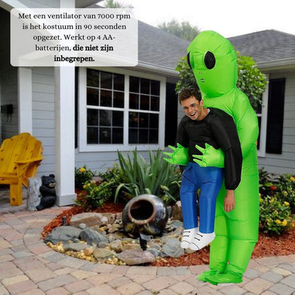 Opblaasbaar Alien Kostuum voor Volwassenen