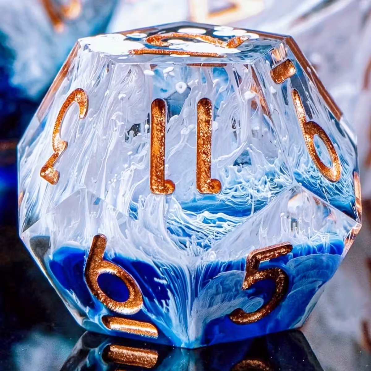 7 delige Resin Dice Set “Ocean’s Whisper”