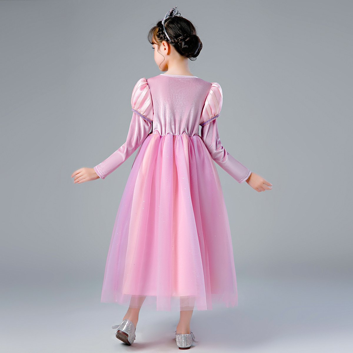 Luxe Roze Rapunzel Winter Prinsessenjurk