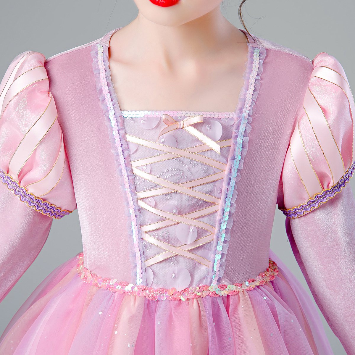 Luxe Roze Rapunzel Winter Prinsessenjurk