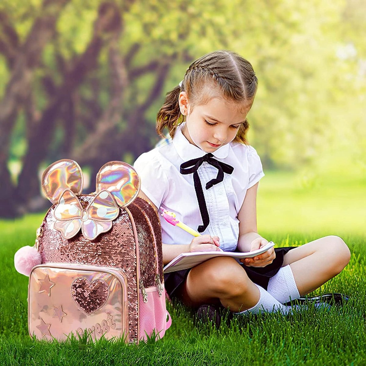 Minnie Oren Schooltas Pailletten