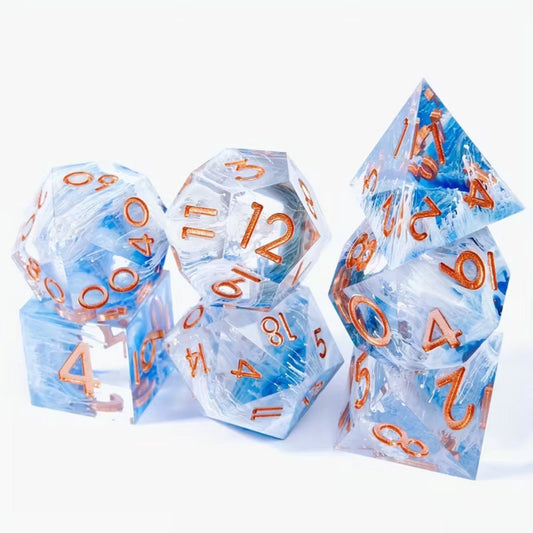 7 delige Resin Dice Set “Ocean’s Whisper”