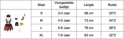 Piraten Verkleedjurk met Accessoires Set Meisje