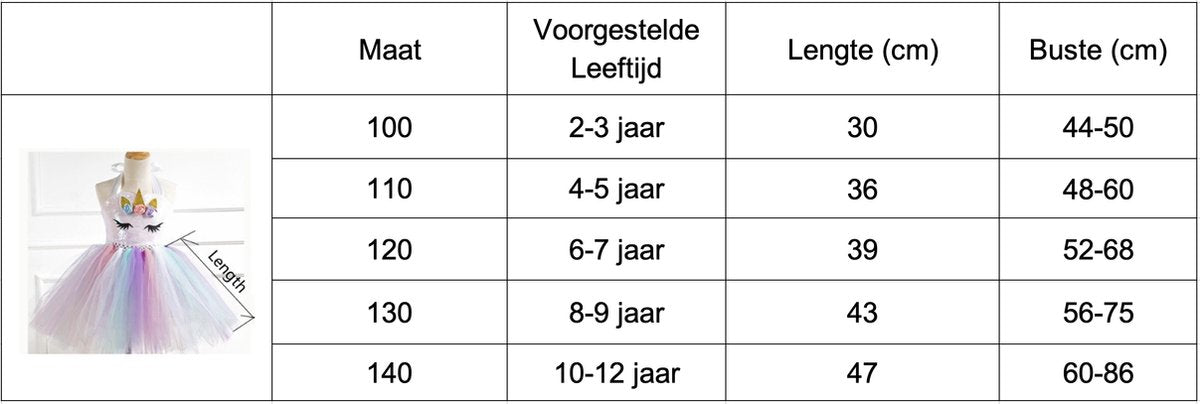 Luxe Witte Eenhoorn Verkleed Jurk met Pailletten