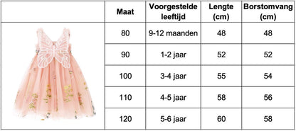Baby Meisjes Prinsessenjurk met Vlinders en Bloemen Zacht Roze