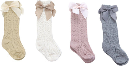 Set van 4 Paar Baby sokken met Strik