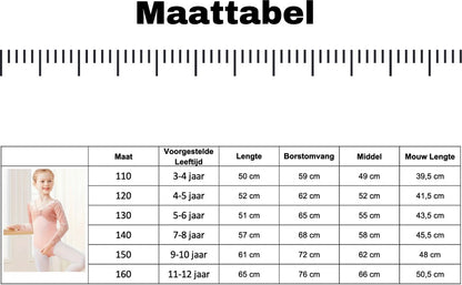 Roze balletpakje met Fluwelen Body voor 3 tot 12 jaar