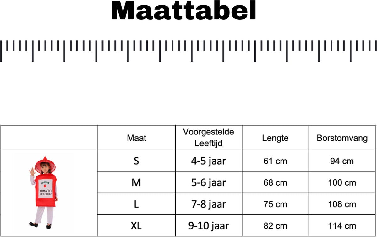 Verkleedpak Ketchup Fles voor Kinderen