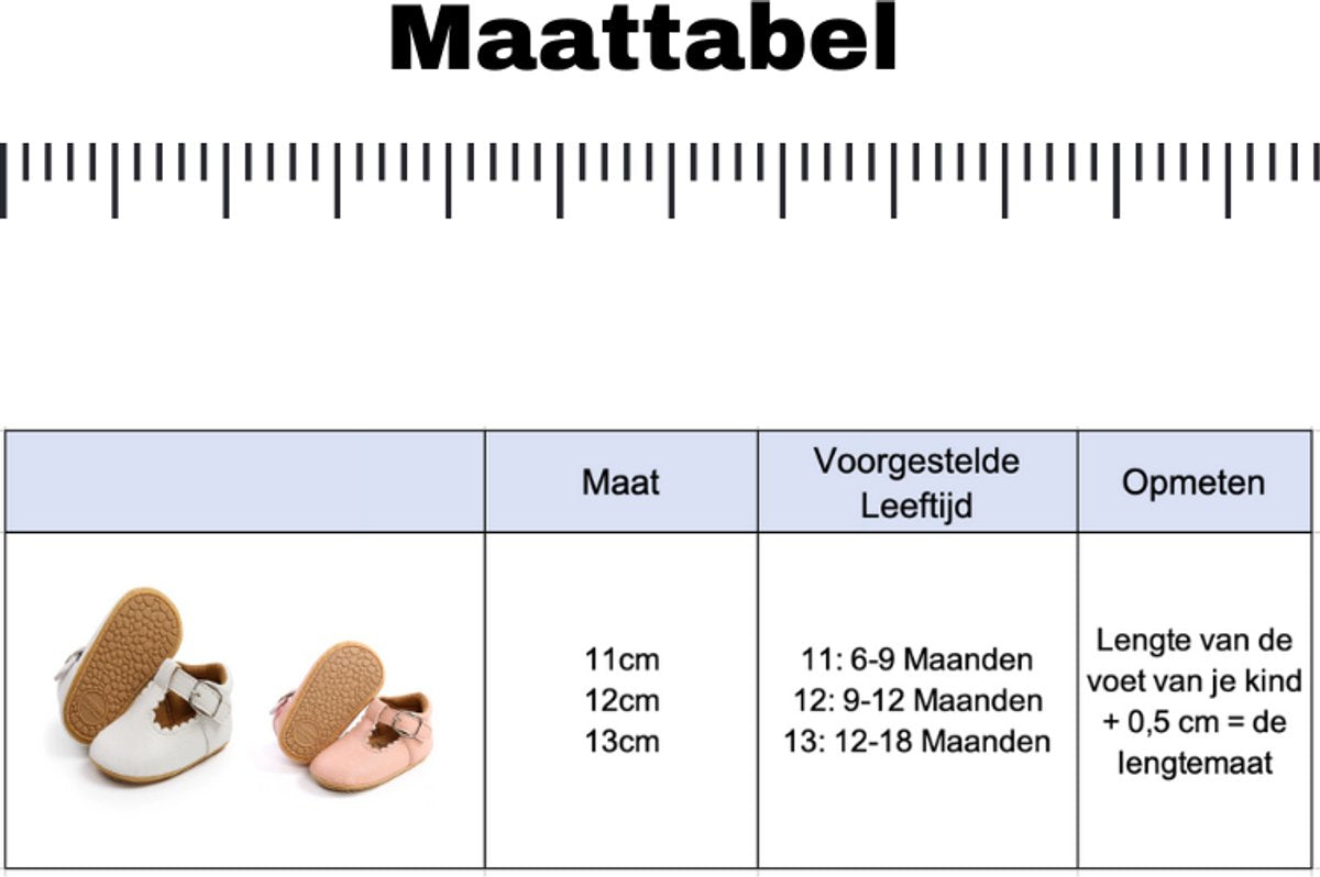 Baby Schoentjes Wit voor Baby's van 6 tot 18 maanden