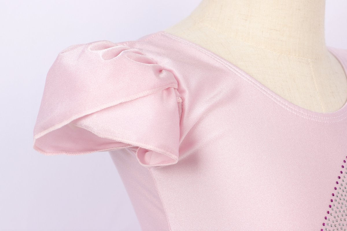 Roze balletpakje met tutu en glitterprint
