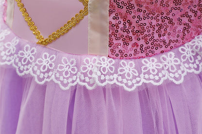 Rapunzel Prinsessenjurk roze en paars