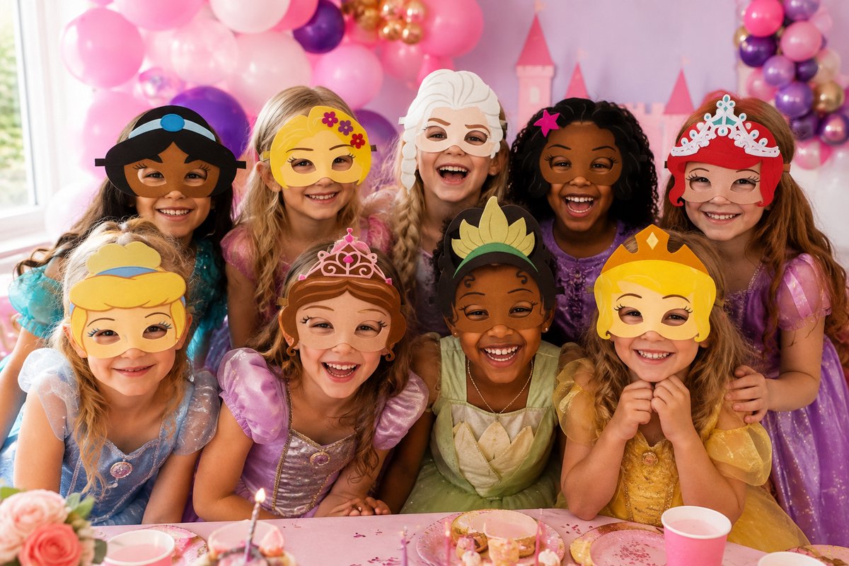 12 Stuks Vilt Prinsessen Maskers voor Kinderen