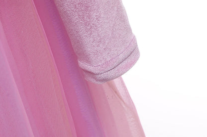 Luxe Roze Rapunzel Winter Prinsessenjurk