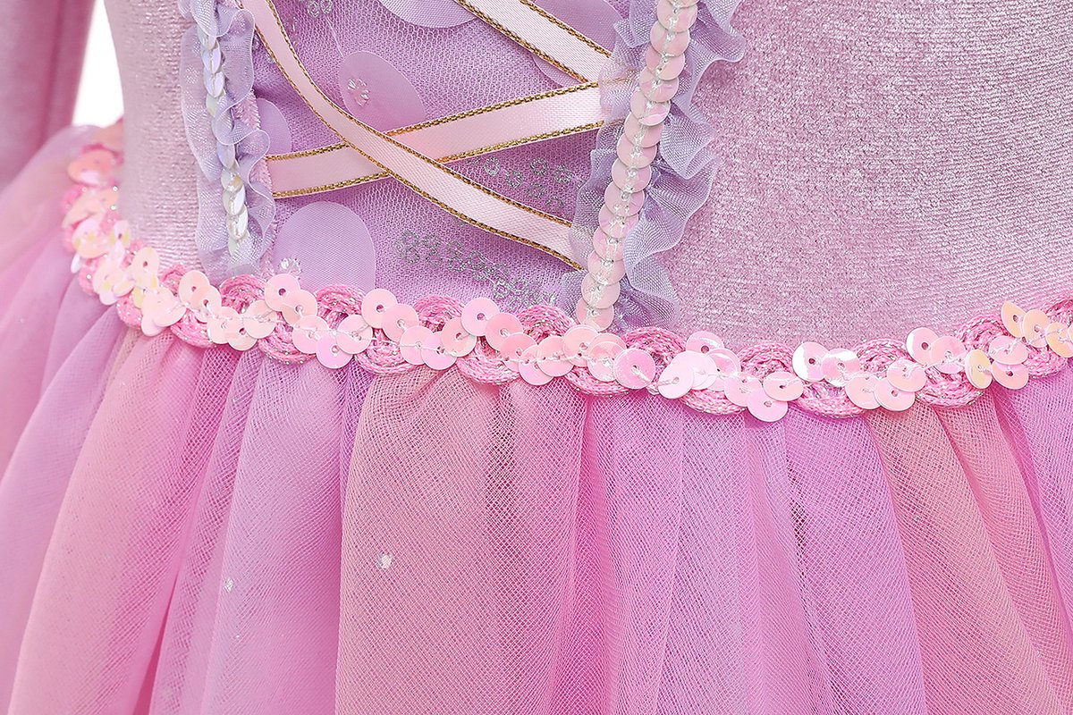 Luxe Roze Rapunzel Winter Prinsessenjurk