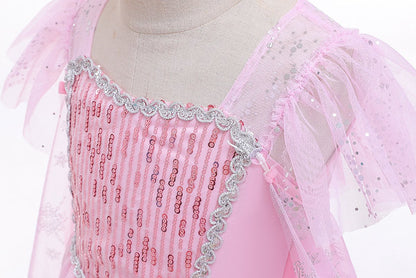 Elsa Prinsessenjurk Roze met staf en kroon