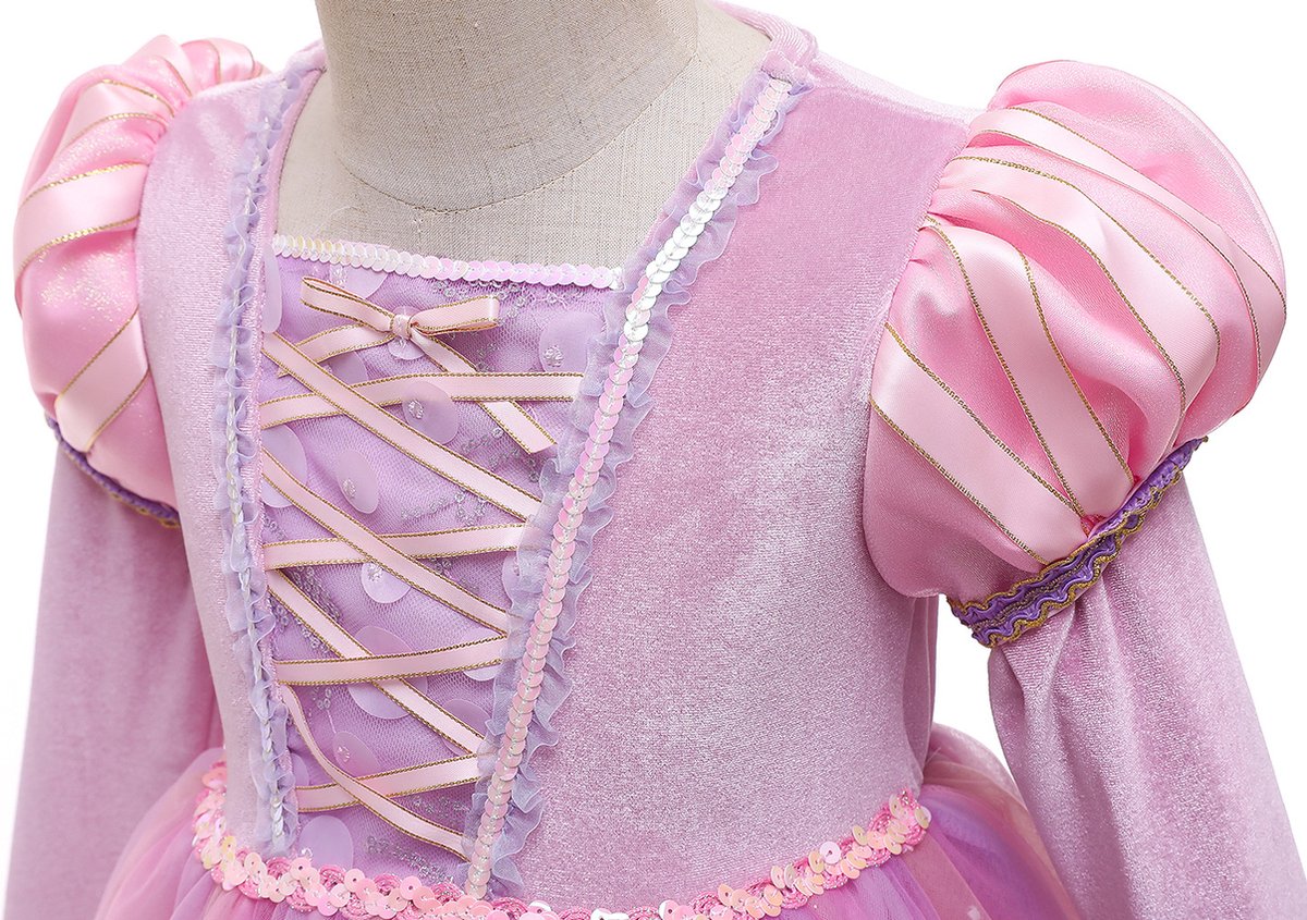 Luxe Roze Rapunzel Winter Prinsessenjurk