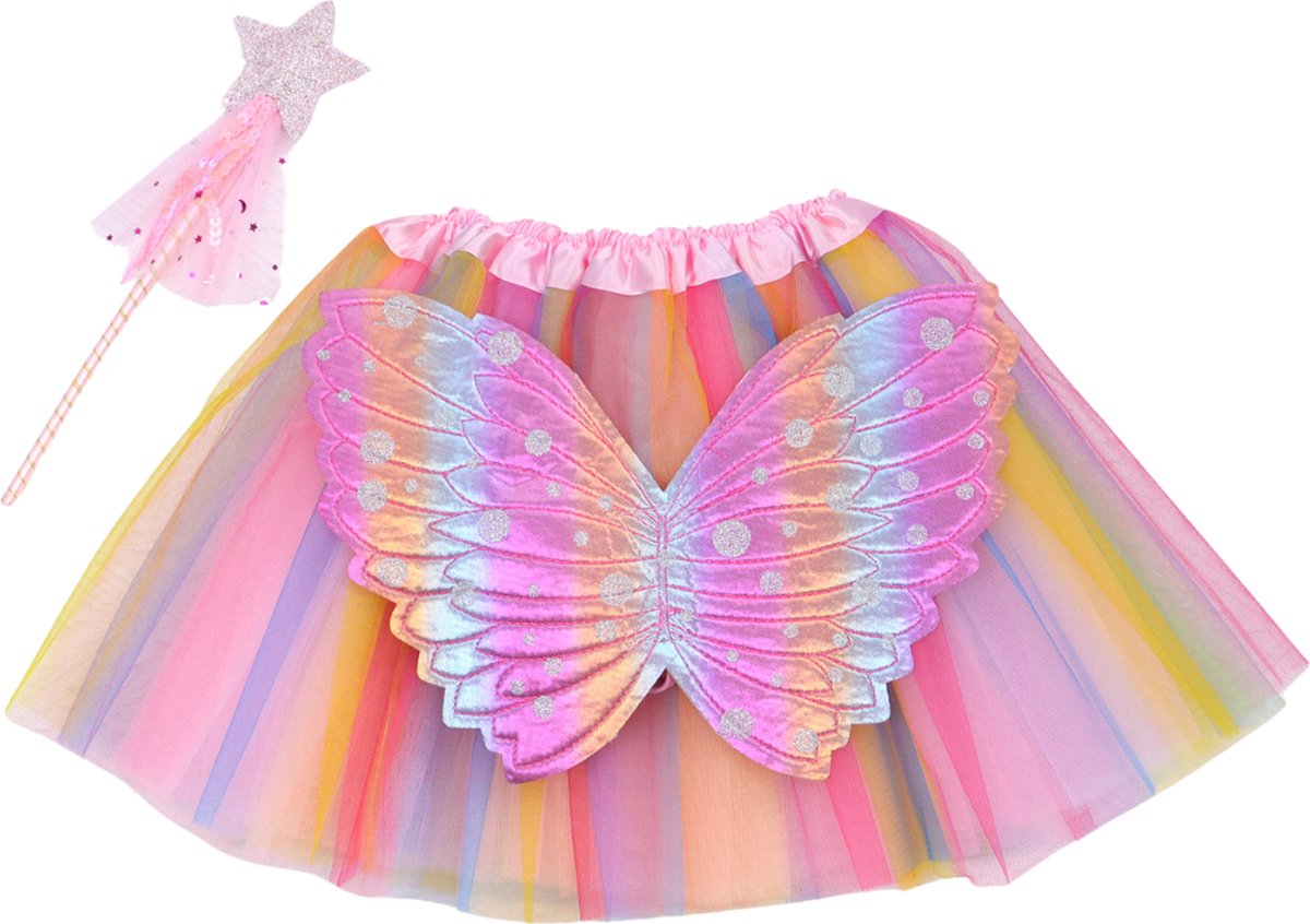 Regenboog tutu met Vleugels en Staf