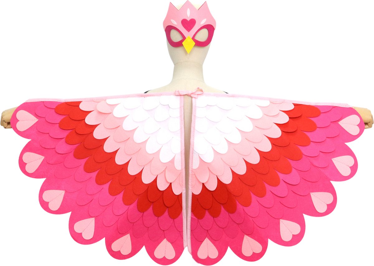 Vogel Verkleedcape en Masker Roze