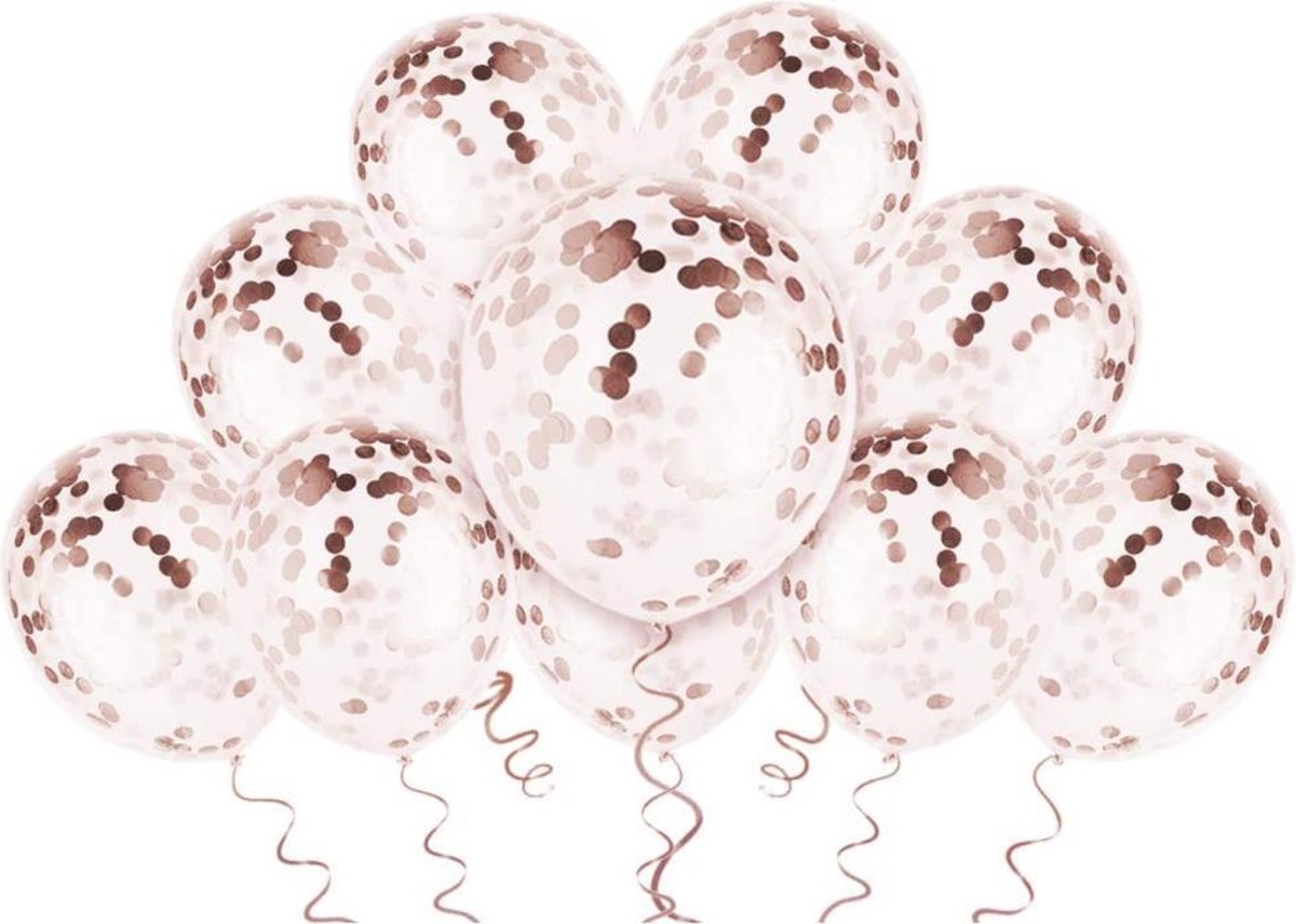 40 stuks Helium Ballonnen met Lint Rose Goud
